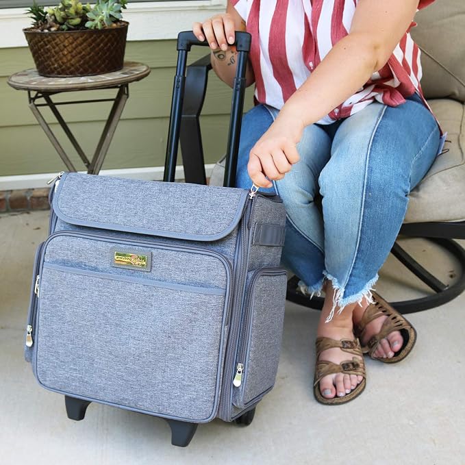 Everything Mary Rolling Scrapbook Tote – Heather Grey Craft Bag with Wheels – Organizer Case for Scrapbooking, Papercraft, Art Supplies & Portable Craft Storage - Image 2