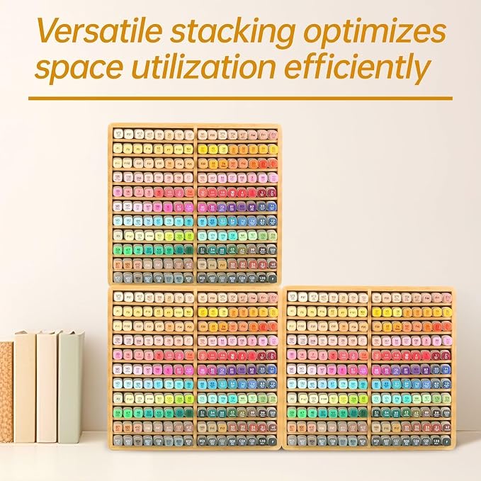 Markers Organizer Hold 176 Markers Birthday Gifts Bamboo Pen Holder Art Supply Pencil Alcohol Storage Organizer 22 Compartments All-in-One Marker Storage for Home Office Desk Classroom - Image 7