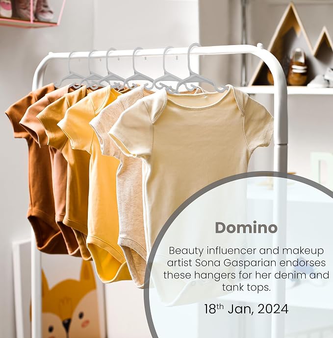 Utopia Home Kids Hangers 60 Pack – 11.5 Inch Baby Closet Hangers Gray | Plastic baby hangers | Fits children's & infant clothes | Gentle on delicate garments - Image 5