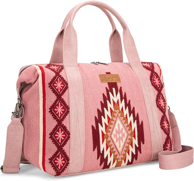 Wrangler Duffel Bag for Women Large Travel Weekender Bag Designer Tapestry Carry On Bags, Pink by THEOFFICIALMONTANAWEST