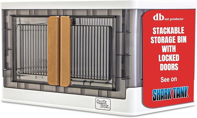 Quik Box - 8.5 Gallon Stackable Storage Bins with Doors & Wheels - Collapsible Organizer for Dorms, Bedroom & Home - Durable Polystyrene - White by dbestproductsInc