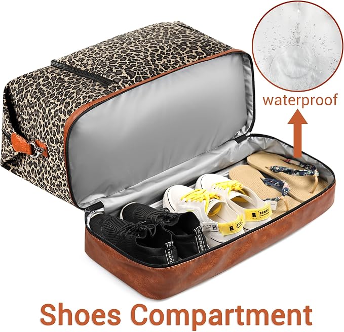 TIBES Travel Weekender Bag for Women, Overnight Bag with Shoe Compartment | 3PCS Large Travel Duffel Bag for Gym, Travel, Hospital, Business Trip, Carry On Tote, Wet & Dry Separation, Water Resistant - Image 3