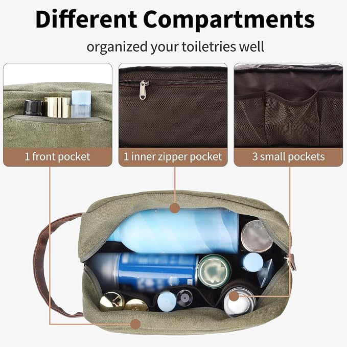 Litvyak 50L Canvas Duffle Bag for Travel Weekender Gym Overnight Carry-on | Expandable, Eco Certified, Leather Accents, Toiletry Bag Inclued, Travel Weekend Luggage Sports Duffel Bag for Women Men - Image 8