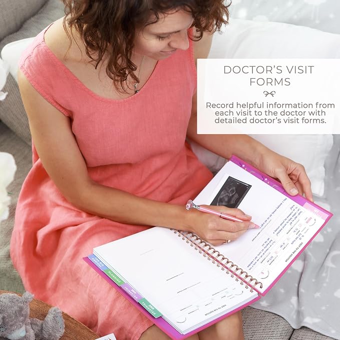 Clever Fox Pregnancy Journal, Expecting First Time Mom Planner Violet | Organized pregnancy & baby diary with weekly countdown calendars & checklists, maternity memory book, ivf 9 x 10.5 in - Image 4