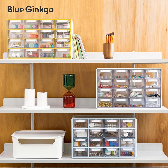Blue Ginkgo 16-Drawer Storage Cabinet Organizer, Grey, Made in Korea | Stackable. Adjustable. Easy Visibility. - Image 7