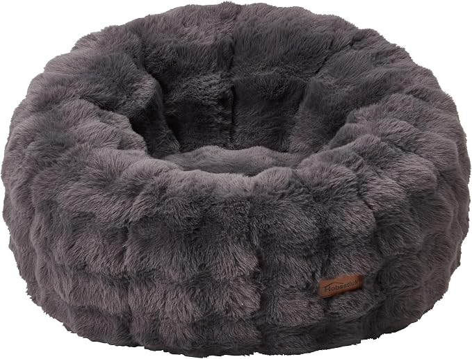 Hobestluk Small Beanbag Chair Donut-Shaped Bubble Plush Sofa Lounge Seat | Dark Grey, Bean Bag Chairs with Bubble Plush Cover Foam Filling Cozy Seating for Bedroom Living Room Reading Nook Furniture - Image 3