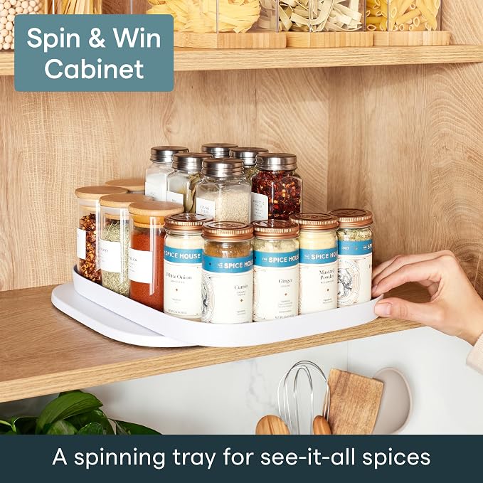 YouCopia MagicTrack Spice Turntable, 2-Tier Rectangle Lazy Susan Organizer - Image 2