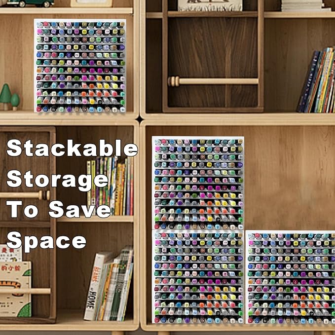 MinBoo Bamboo Art Supply Storage Rack - Wooden Marker Organizer for 144 Markers, Pens, Colored Pencils, Paint Brushes (White) - Image 6