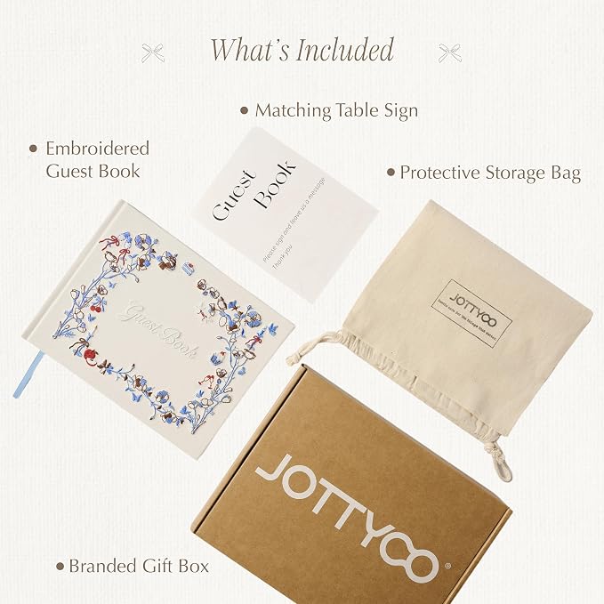Embroidered Wedding Guest Book, 9 x 7 in, 160 Acid-Free Pages (Ivory) | 120gsm acid-free paper, lay-flat binding for weddings, baby showers, anniversaries, graduations and birthdays. - Image 6