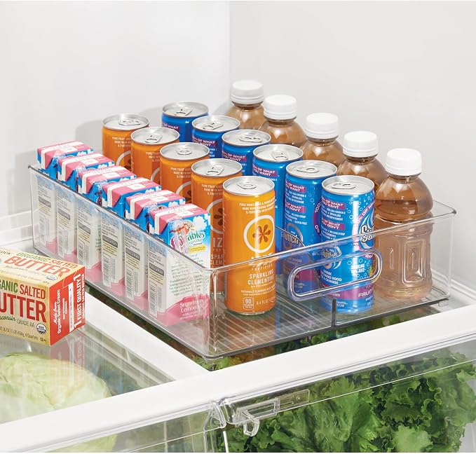 iDesign Divided Pantry Bin with Handles, Set of 6, Clear | For Pantry, For Refrigerator, For Freezer - Image 3