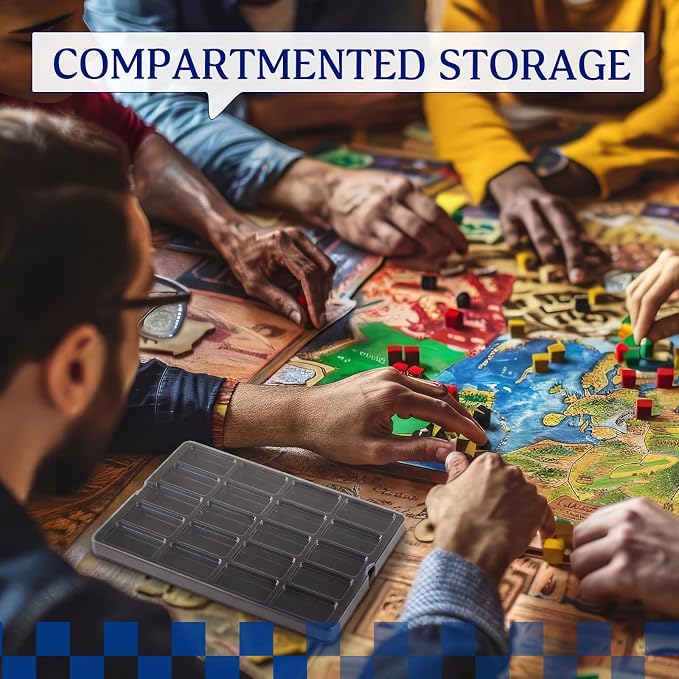 Novabright 20 Pack Game Piece Counter Trays with Clear Lids | Game Board Card Sorting Tray, Each Case Has 20 Compartments, Storage Organizer Box, Wargames Tcg Collection - Image 5