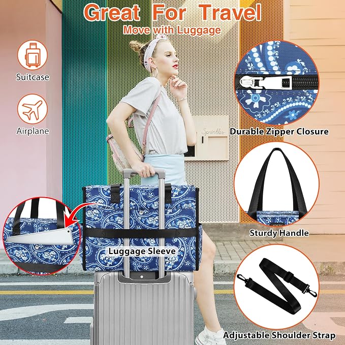 ITIEZY Large Utility Tote Bag for Women with 18 Pockets, Waterproof Teacher Nurse Bags with Zipper for Everyday Travel Work - Image 6