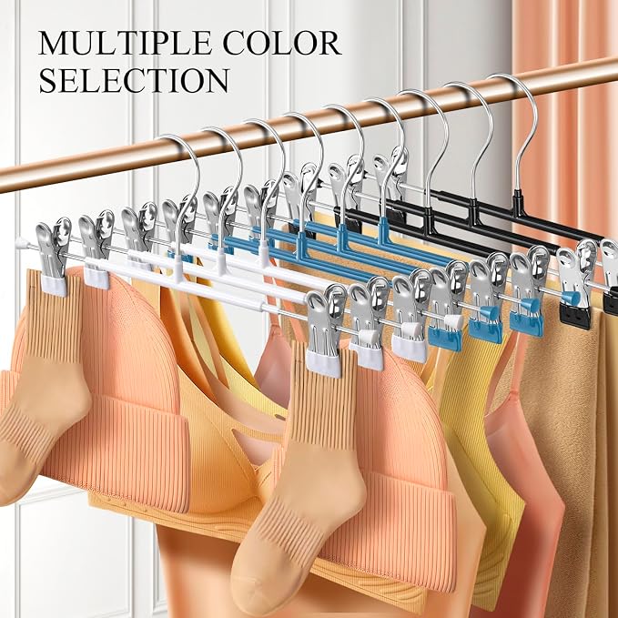 14 Inch Heavy Duty Pants Skirt Hangers with Clips, Black, 60 Pack | Metal,Space Saving,Adjustable,Hanger for Jeans Shorts Clothes Slacks Trousers,For Adult,Men,Women,Children,Non Slip - Image 7