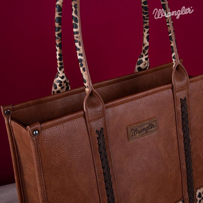 Montana West × Wrangler Tote Bag for Women Western Cow Print Purse Designer Top Handle Handbags - Image 5
