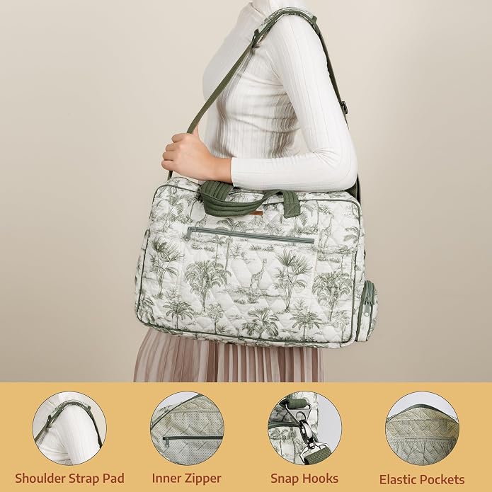 Maison d' Hermine Weekender Bags for Women Cotton Quilted Duffel Overnight Luggage Weekend Bag for Men Gym Gifts Travel | Overnight Luggage Weekend Bag for Men Gym Sports Gifts Duffle bag Business Travellers Trip Spring Summer - Image 6