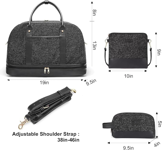 Weekender Bag for Women Canvas Overnight Bag Large Travel Tote Bag Carry on Shoulder Duffle Bag With Shoe Compartment,Perfect for Travel/Daily Use/Birthday Gift … - Image 7