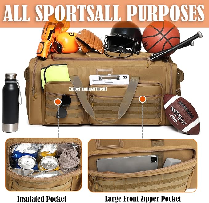 130L Extra Large Duffle Bag for Men, Heavy Duty Large Duffle Bag for Travel | Shoe Compartment, XL Sports Gym Equipment Bag for Hockey Football Baseball Basketball & More - Image 3