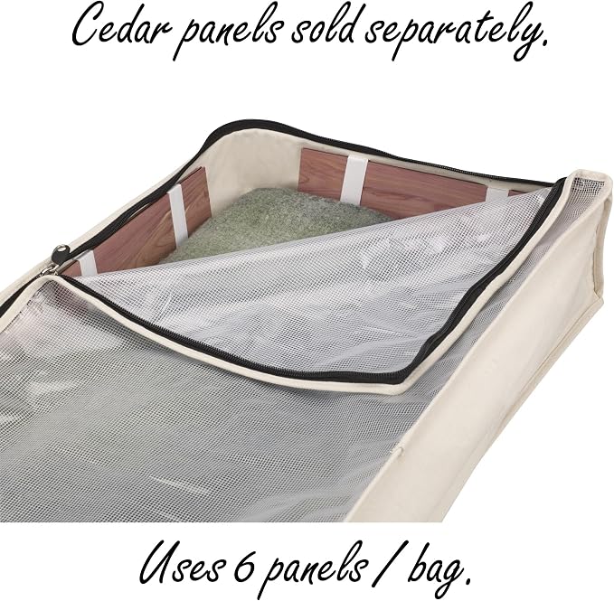 Household Essentials Cedarline Under Bed Storage Bag with Heavy‑Duty Cotton Canvas and Durable 3‑Sided Zipper, Natural Finish - Image 9