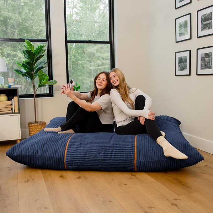 Big Joe Turnabout 3-in-1 Convertible Bean Bag Chair, Midnight Blue - Image 7