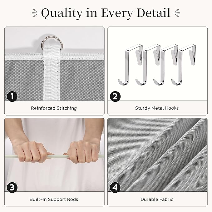 Over the Door Shoe Organizer, 20-30 Pairs Heavy-Duty Hanging Shoe Storage with Large Pockets, 10-Tier Door Shoe Rack with 4 Hooks for Sneakers Sandals Heels Boots (Gray) - Image 6