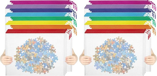 YOPCDJ 24pcs Mesh Zipper Pouch File Bags Puzzle Storage Bags, A3 17x12 Inches Large Reusable Zipper Pouches for Organizing Classroom Board Game Organization (Pack of 2) by YOPCDJ