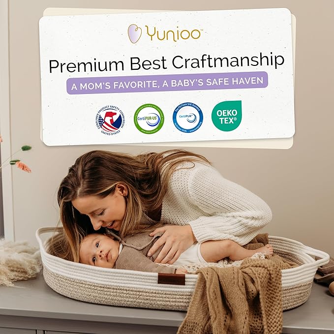 Baby Changing Basket, Portable Diaper Changing Pad, Moses Basket for Newborns, Changing Table Topper for Baby Nursery, Waterproof Travel Pad Cover - Image 6