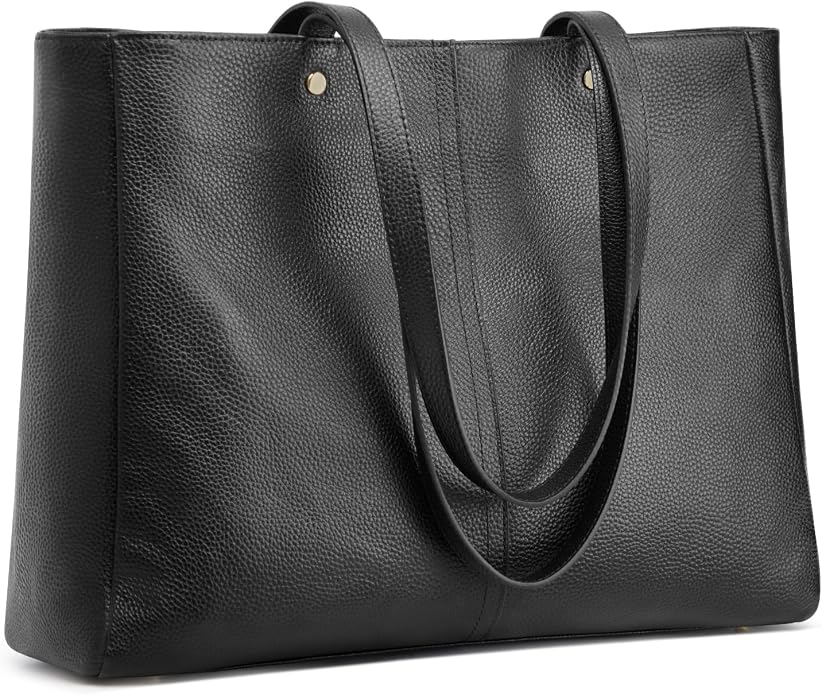 Kattee Women's Soft Leather Work Tote Bag | Large interior with a luggage sleeve for organized work, travel, and everyday carrying. by Kattee
