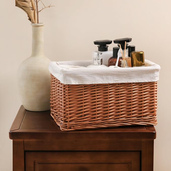 Handwoven Willow Storage Basket with Removable Cotton Liner – Eco-Friendly Organizer for Home Décor - Image 4