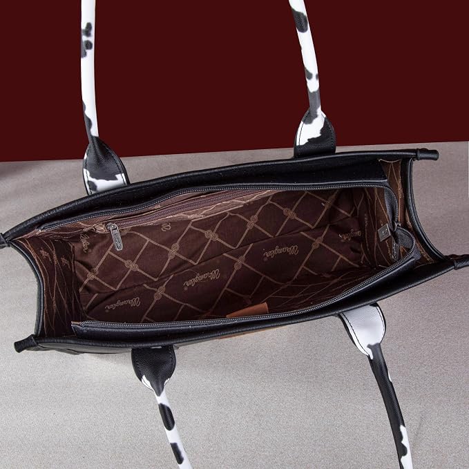 Montana West × Wrangler Tote Bag for Women Western Cow Print Purse Designer Top Handle Handbags - Image 5