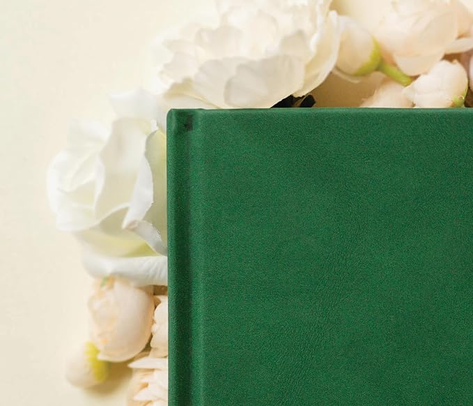Personalized Guest Book - 11.5" x 8.5" Premium Custom Guest Signing Book with Bookmark and Blank Pages for Wedding Reception Table Decoration Engagement Birthday Party Event, Emerald - Image 3