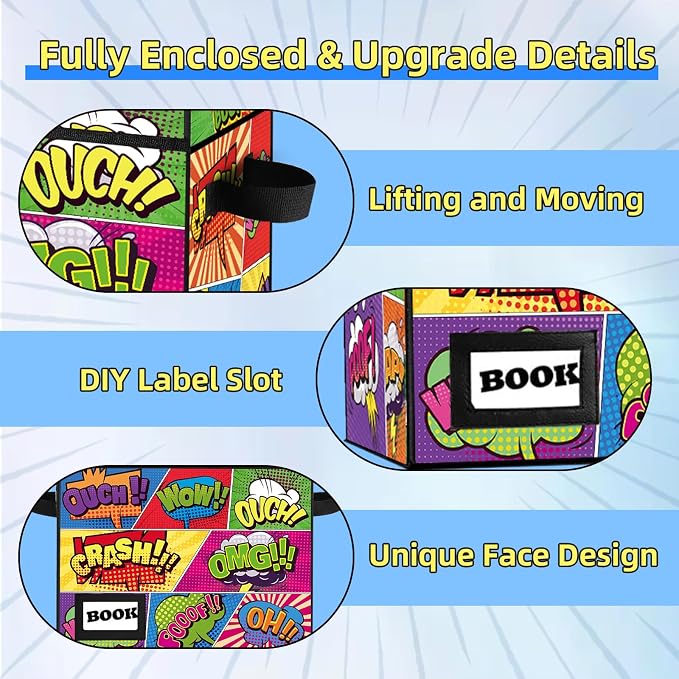 2 Pack Collection Comic Book Storage Boxes, Protector Organizer 15.8" X 7.8" X 11.8" Collapsible Short Box Holds 160-180 Comic Book Heavy Duty Bin Container Holder Shelf - Image 5