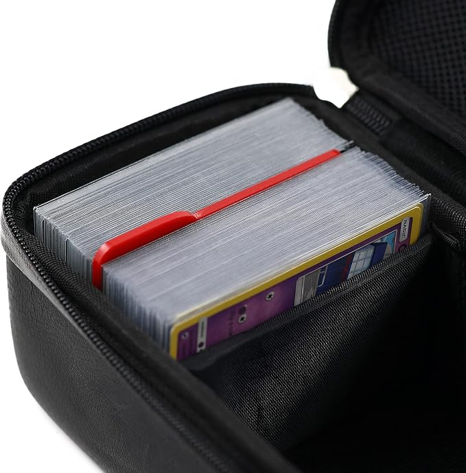 Black Bolt Card Carrying Case fits PM Cards and other TCG Games - Storage Bag for Playing/Trading Cards and Deck Box (Straps, Dividers & 100 Apollo Card Sleeves) | Fits 800+ cards, PU leather, adjustable velcro dividers, shoulder strap, 100 Apollo slee... - Image 5