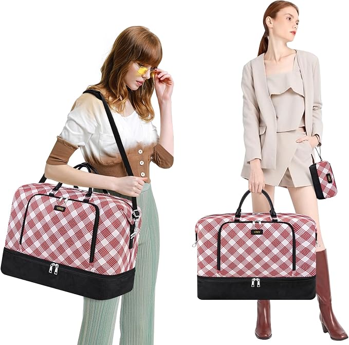 TIBES Travel Weekender Bag for Women, Overnight Bag with Shoe Compartment | 3PCS Large Travel Duffel Bag for Gym, Travel, Hospital, Business Trip, Carry On Tote, Wet & Dry Separation, Water Resistant - Image 7