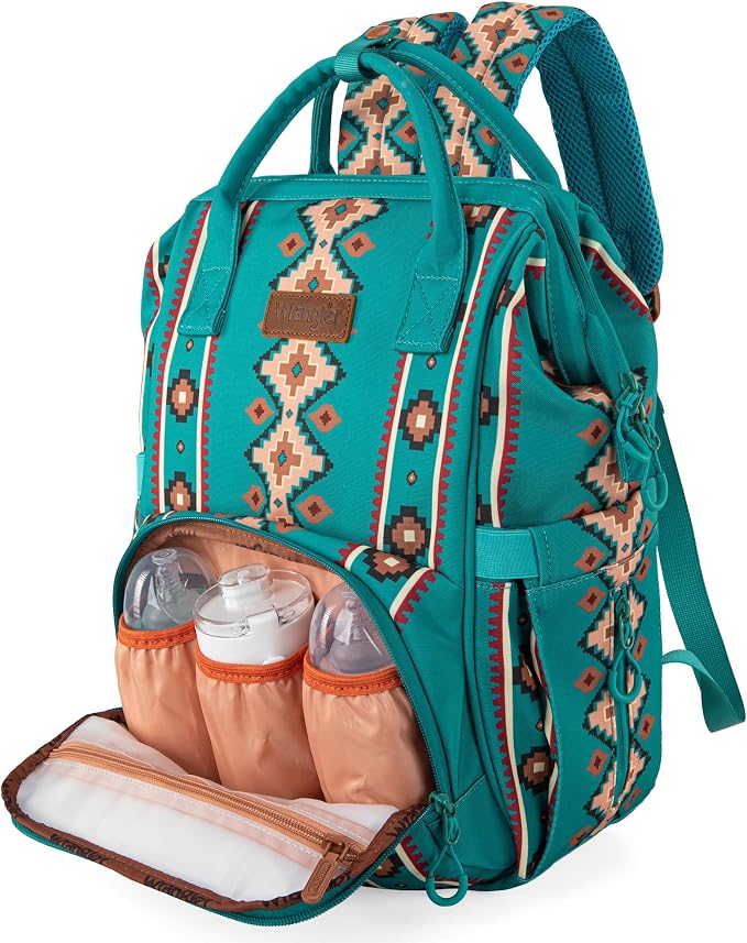 Montana West Wrangler Callie Diaper Bag Backpack with Stroller Straps Multifunction Baby Travel Bag WG2204-9110GN - Image 3