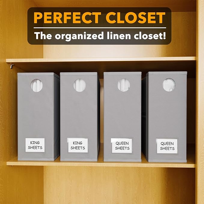 SpaceAid 4 Pack Bed Sheet Organizers and Storage, Drawer Organizer for Clothes, 12 Pack Dresser Drawer Organizer Bins - Image 5