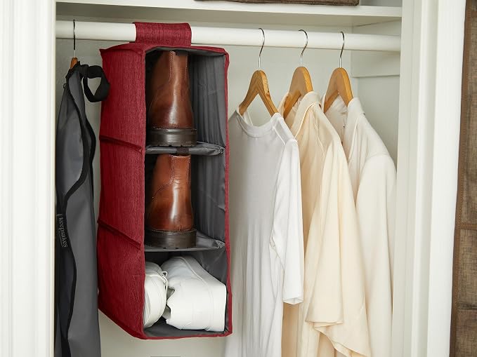 Covermates Hanging Shoe Organizer for Closet, 7" W x 13.5" D x 20.75" H | durable polyester construction, label window, 3-year warranty - Image 6