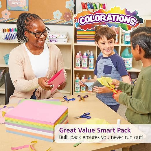 Colorations Construction Paper for Kids - 7 Colors - 3600 Bulk Sheets of 9X12 - Assorted Pack of Heavy-Duty Craft Paper | 3600 Sheets Bright Colored Paper, Bulk Pack Art Paper, Arts & Crafts, School Supplies, Drawing, Coloring, 3D Art - Image 7