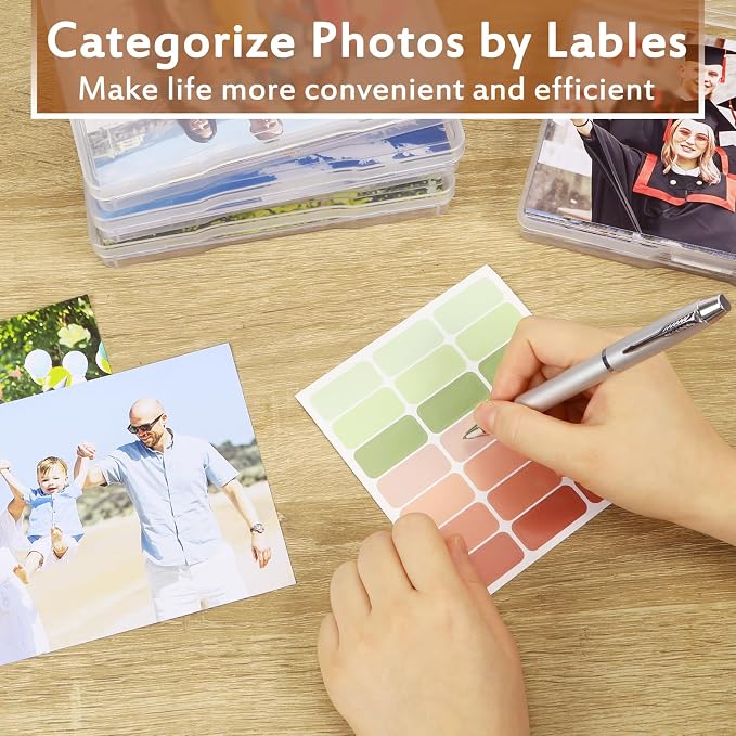Photo Storage Box 5 x 7 Inches, 18 Inner Extra Large Photo Organizer With Dividers, Acid-Free Photo Storage Containers, Craft Storage Box for Protect Photos, Crafts, Seed, Stamps - Image 5