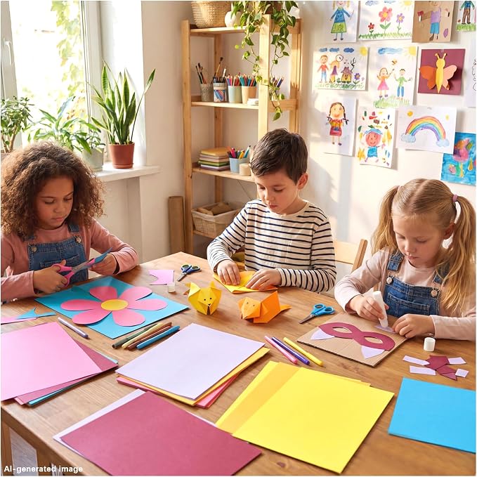 Swanaryo Construction Paper Assorted Colors - (600 Sheets, 9x12), 25 Bright Colors Lightweight(30lb/110gsm) Craft Paper Bulk Pack Arts & Crafts Projects - Image 5