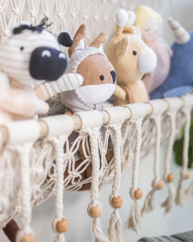 Crane Baby Willow Macrame Hanging Storage Bin, Bohemian-Style Storage Bin for the Nursery or Kid's Room - Image 5