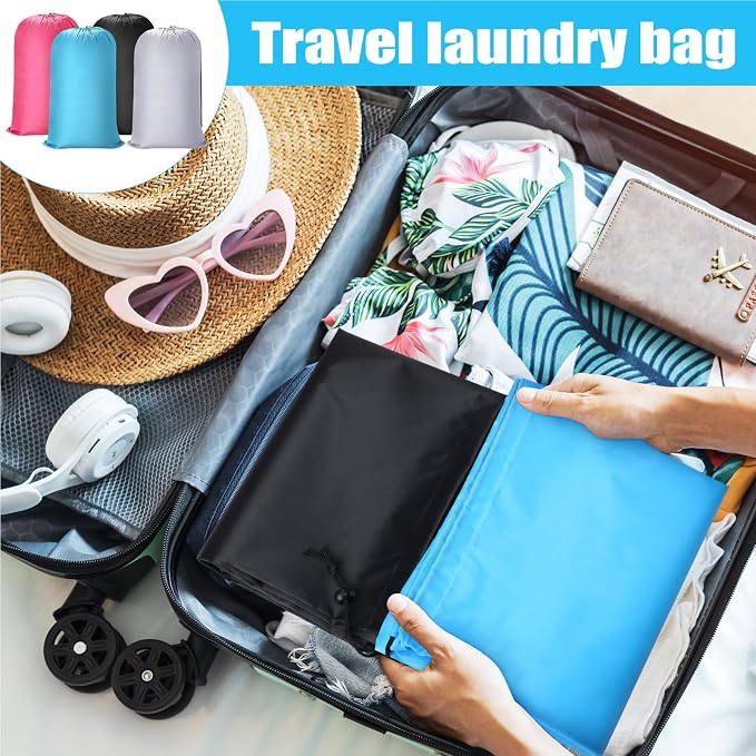 Sanwuta 40 Pcs Large Laundry Bags Bulk,Black, Gray, Sky Blue, Pink | 38" x 24" Travel Laundry Bags for Clothe, Washable Heavy Duty Bag, Camping College Apartment - Image 6