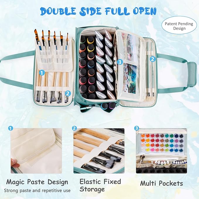 SFYBYHEART Acrylic Paint Storage, Craft Organizer, Art Supply Organizer, Art Tote Bags, Paints Brush Holder for Apple Barrel Acrylic Painting, Palette Board - Image 3