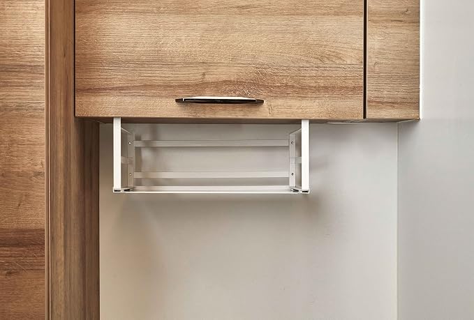 Nxconsu Under Shelf Basket 2 Pack, Cabinet Storage Organizer, 16.1" White | Solid Metal Bottom Holds Up to 30 lb with No Drilling for Kitchen Cupboard Pantry Bookshelf Closet Laundry and Bath - Image 8