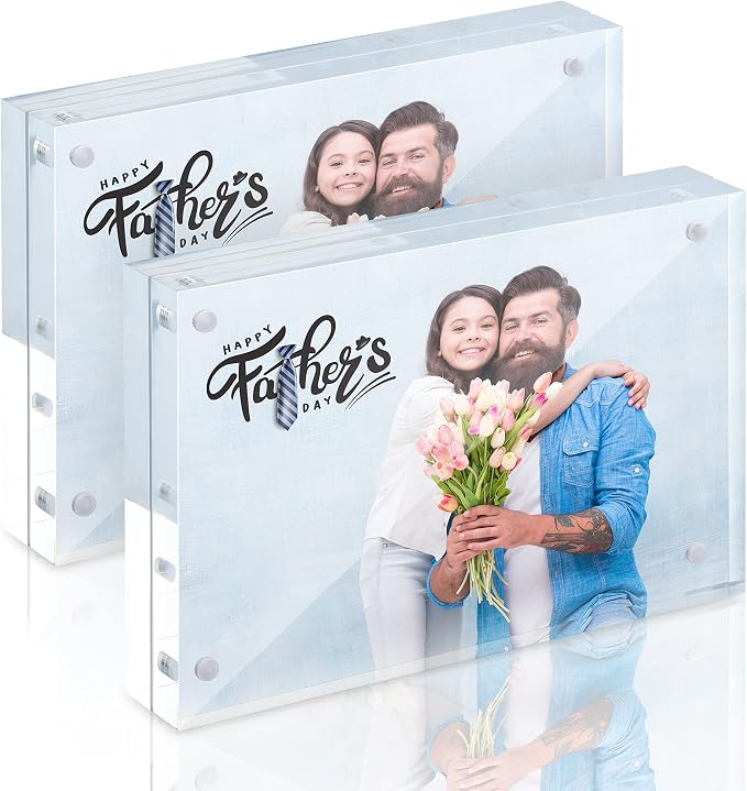 4x4 Acrylic Frame 2 Pack,20MM Thicker Frameless Clear Picture Frames | Freestanding Double Sided Magnetic Picture Frame,Acrylic Picture Frames for Desktop Display with Microfiber Cloth,Gift Ideal - Image 7