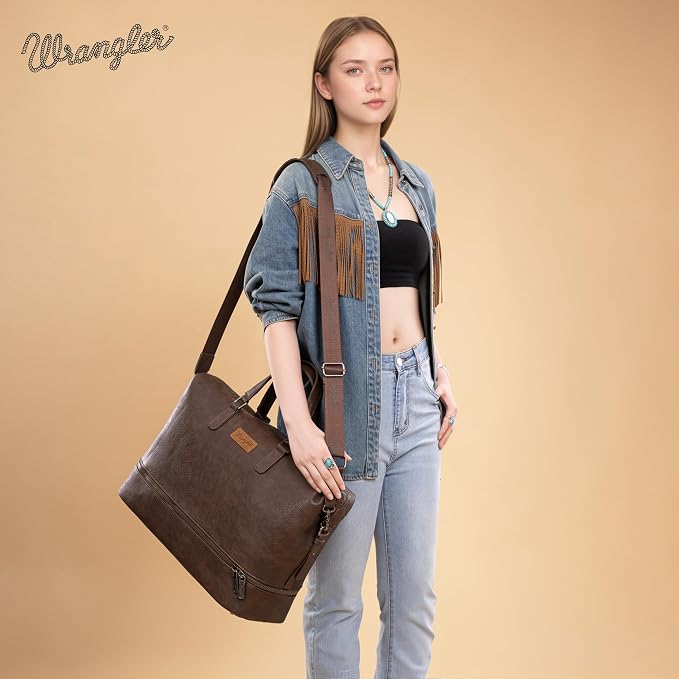 Wrangler Travel Duffel Bag Carry On Overnight Bag with Shoe Compartment Weekender Bag for Women WG253-5110CF - Image 6