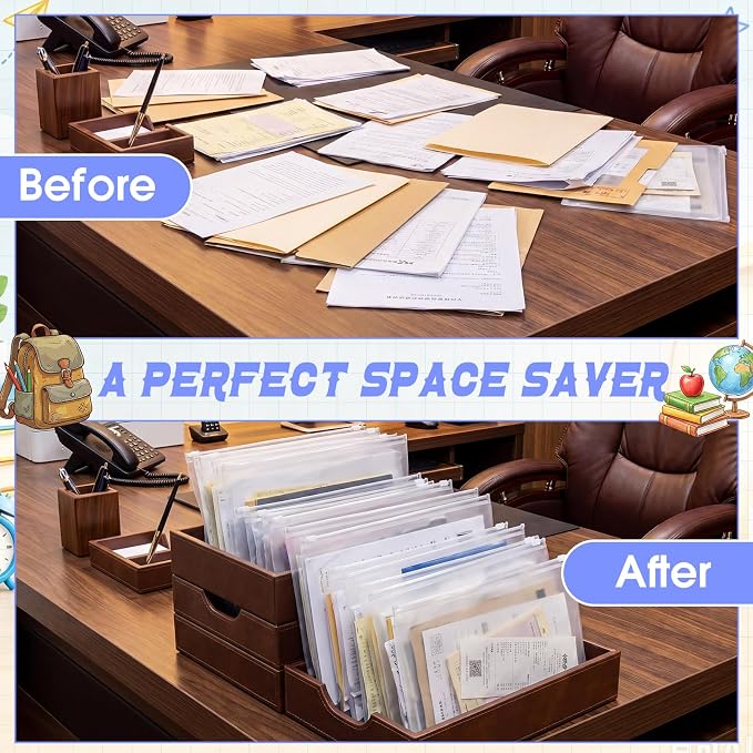 Gilprop 100 Pcs Clear Binder Zipper Pouches 3 Rings PVC Waterproof Loose Leaf Bags Letter Size Binder Pockets 11.5 x 6.7'' Fill Folders Document Organizer for Office Supplies Filling Storage - Image 4