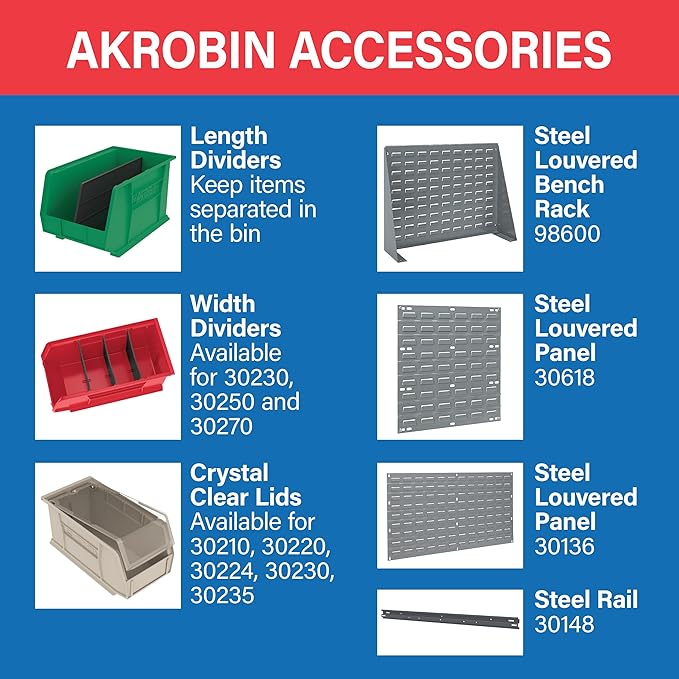 Akro-Mils 30210 AkroBins Plastic Storage Bins, 5"x4"x3", Stone, 24-Pack | Space-Saving Stackable Bins for Garage, Pantry, Craft Organization - Image 5