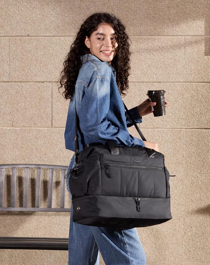 LOVEVOOK Weekender Bags for Women, Travel Duffel Bag, Large Overnight Bags with Shoe Compartment, 38L Carry on Gym Hospital Bag with Wet Pocket, 2 Pcs - Image 7