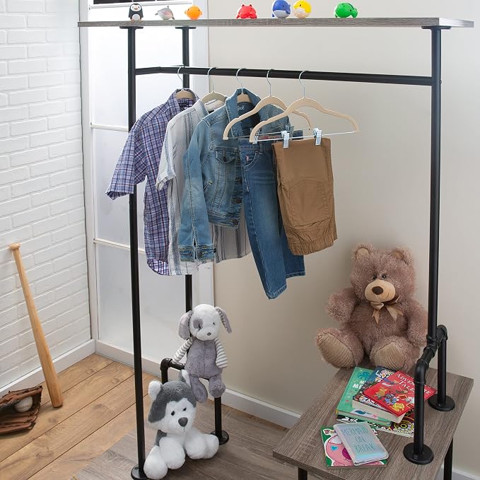 Simplify 6 Pack Children's Velvet Hangers | Durable | Lightweight | Non-Slip | Nursery | Shirt | Pants | Tank Top | Ivory | Clips | Closet Organization - Image 11