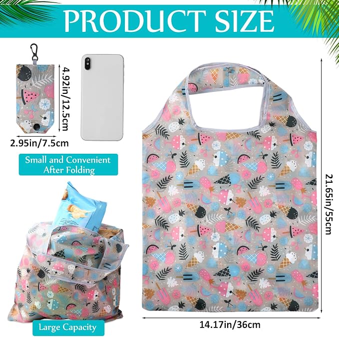 Paterr 46 Pcs Foldable Reusable Grocery Bags Bulk Machine Washable Waterproof Shopping Bags Packable Grocery Tote Pouches - Image 4